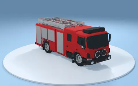 Xe cứu hoả màu đỏ, đèn vòng sáng phía trước