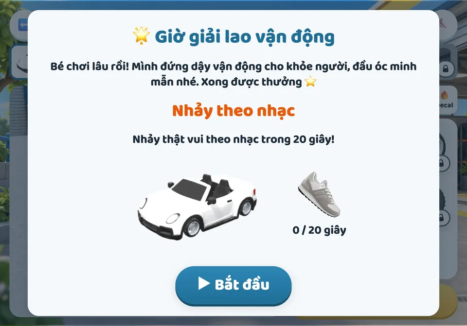Giờ giải lao vận động: ngồi xuống đứng lên 5 lần